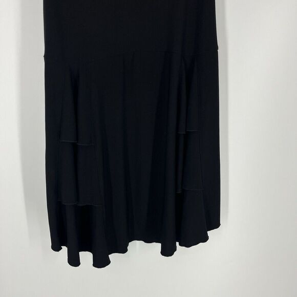 Sympli Tank Top Size 10 Womens Black Sleeveless Ruffle Tier V Neck Lagenlook - Picture 4 of 8